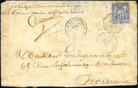 Stamp of Colonies françaises » Mayotte Correspondance d'Armées : 15c Sage gris obl. càd C