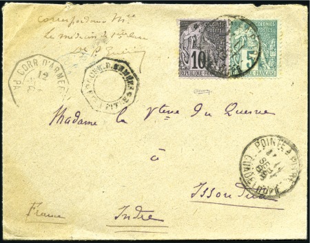 Stamp of Colonies françaises » Guadeloupe Correspondance d'Armées : 5c +10c Alphée Dubois ob