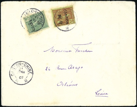 Stamp of China » Foreign Post Offices » French Post Offices 1903-07 "CANTON": Picture post card and cover fran