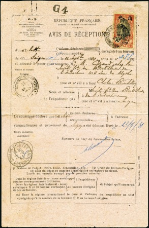 Stamp of China » Foreign Post Offices » French Post Offices 1931 "CANTON": Avis de reception for registered le