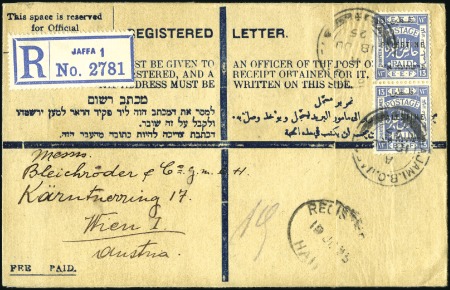 Stamp of Israel » Israel - Forerunners - Palestine British Mandate 1922-1927 Selection of 8 covers, all franked PALES