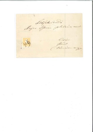 Stamp of Austria 1859 Issue 2Kr light orange tied to large part of