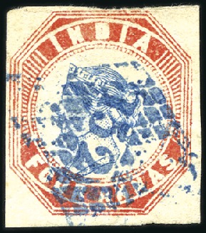 Stamp of India JC TYPE 6a: 1854 1/2a to 4a set of four with type