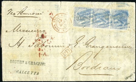 Stamp of India JC TYPE 28c: 1872 (May) Entire to France with 1866