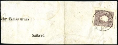 Stamp of Austria » 1858-59 Newspaper Stamp 1859 1,05Kr dark lilac tied to complete newspaper