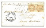 Stamp of Australia » Tasmania 1854 (Apr 27) & 1854 (Mar) Covers sent by Steam Pa