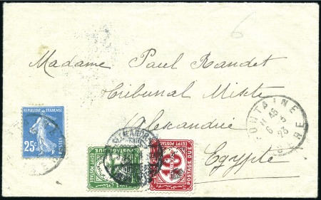 Stamp of Egypt » 1914-1922 Pictorials 1923 Envelope from France, franked by Sower 25c ad