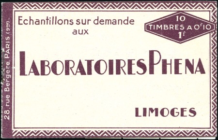 Stamp of France 1924-26 Carnet Phéna complet, neuf sans charnière,