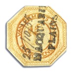 Stamp of Australia » Tasmania 1853 4d Orange plate 2, intermediate impression, t