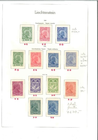 Stamp of Liechtenstein 1912-60, Attractive mint & used collection on page