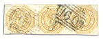 Stamp of Australia » Tasmania 1853 4d Yellowish Orange plate 2, worn impression,