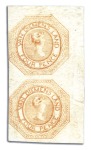 Stamp of Australia » Tasmania 1853 4d Orange pl.2, intermediate impression, "unu