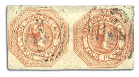 Stamp of Australia » Tasmania WITHDRAWN   1853 4d Orange, plate 2, early impress