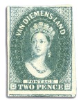 Stamp of Australia » Tasmania 1855 2d Green unused selection, incl. green with f