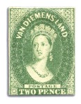 Stamp of Australia » Tasmania 1855 2d Green unused selection, incl. green with f