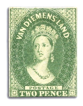 Stamp of Australia » Tasmania 1855 2d Green unused selection, incl. green with f