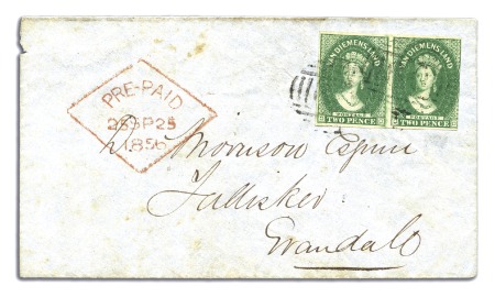 Stamp of Australia » Tasmania 1856 (Sep 25) Envelope from Launceston to Evandale