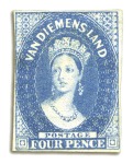Stamp of Australia » Tasmania WITHDRAWN   1855 4d Blue unused and 4d Dark Blue w