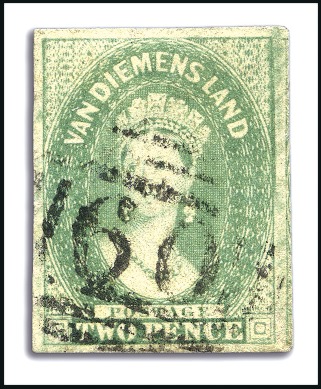 Stamp of Australia » Tasmania 1856-57 2d Dull Emerald-Green used, very good to l