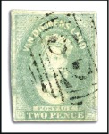 Stamp of Australia » Tasmania 1856-57 2d Dull Emerald-Green used selection of 6 