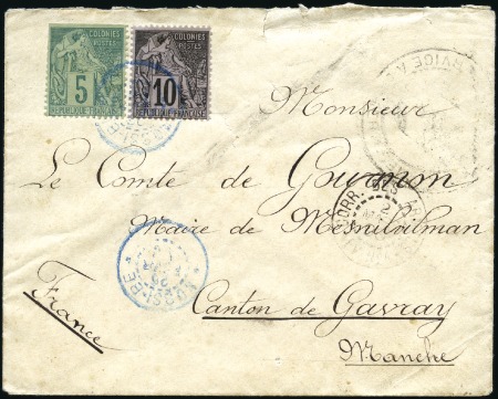 Stamp of Colonies françaises » Nossi-Bé Correspondance d'Armées : 5c (déf.) +10c Alphée Du