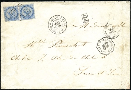 Stamp of Colonies françaises » Mayotte Correspondance d'Armées : Paire 20c Aigle, touché