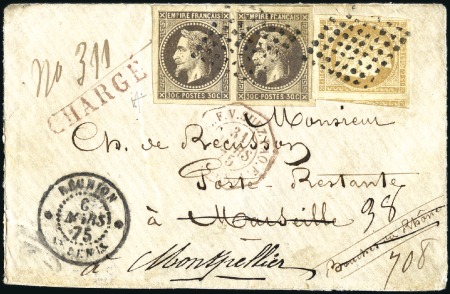 Stamp of Colonies françaises » Réunion Correspondance d'Armées : Rarissime recommandé au