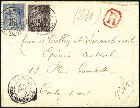 Stamp of Colonies françaises » Indochine Correspondance d'Armées : 15c +25c Alphée Dubois o