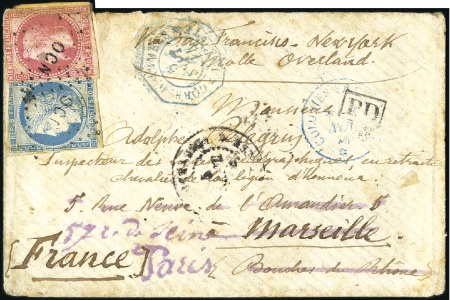 Stamp of Colonies françaises » Tahiti Correspondance d'Armées : Rare afft avec 80c Empir