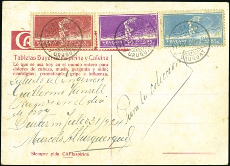 Stamp of Olympics Uruguay: 1924 Publicity postcard of Uruguay's foot
