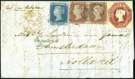 Stamp of Great Britain » 1847-54 Embossed 1847-54 Embossed 10d brown together with 1841 1d p