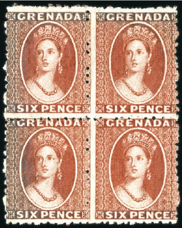 Stamp of Grenada 1861-62 6d Lake-Red, perf. 11 to 12 1/2, in mint b
