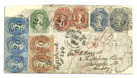 Stamp of Australia » Tasmania UNIQUE USAGE OF THE COMPLETE SET OF IMPERF CHALON 