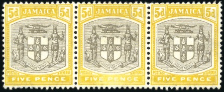Stamp of Jamaica 1905-11 Arms-type, wmk multiple Crown CA, 5d grey