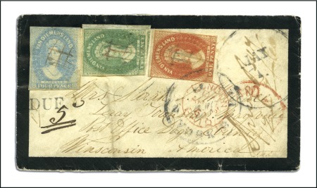 Stamp of Australia » Tasmania 1857-69 Complete Set Of Values On Cover

1860 (F
