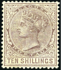 Stamp of Nigerias » Lagos 1884-86 New values & colours, 1/2d green, 1d rose,