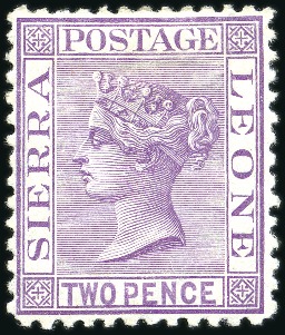 Stamp of Sierra Leone 1872-73 QV wmk sideways, 1d rose-red, 3d buff (wmk