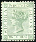 Stamp of Sierra Leone 1872-73 QV wmk sideways, 1d rose-red, 3d buff (wmk