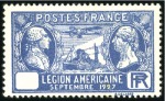 Stamp of France 1927 Légion américaine, les deux valeurs avec faci