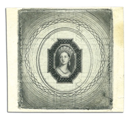 Stamp of Australia » Tasmania Reprinted die proof of the rejected die of the 6d 