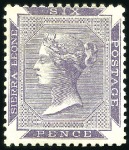 Stamp of Sierra Leone 1859-74 First issue 6ds, the four different exampl