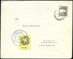 Stamp of Israel » Israel - Interim Period (1948) 10m yellow Nahariya III tied to incoming letter by