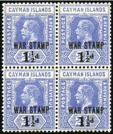 Stamp of Cayman Islands 1917 1 1/2d on 2 1/2d deep blue WAR STAMP surcharg