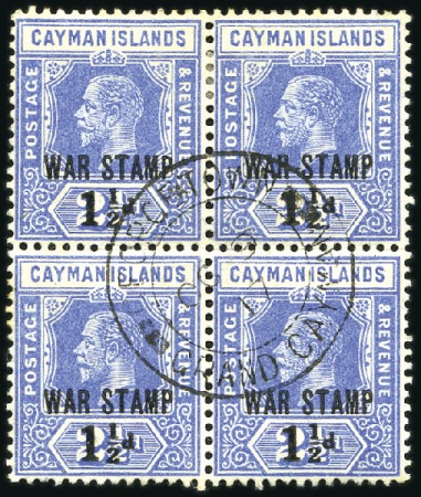 Stamp of Cayman Islands 1917 1 1/2d on 2 1/2d deep blue WAR STAMP surcharg