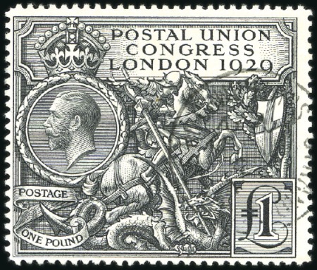 Stamp of Great Britain » King George V 1929 £1 PUC used, neat cds, very fine
