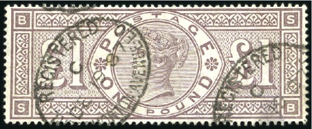 Stamp of Great Britain » 1855-1900 Surface Printed 1884 £1 Brown-Lilac, wmk Crowns, with two register