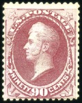 Stamp of United States 1870-80, 7c, 12c, 30c, 90c (probably reperf), mint