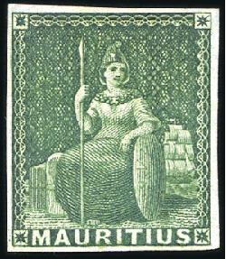 Stamp of Mauritius 1858-62, Mint & used selection incl. (4d) green un