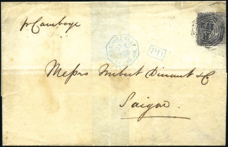 Stamp of Singapore 1864 Cover to Saigon dated Singapore and franked E