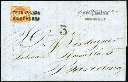 Stamp of France 1861 Lettre de Marseille pour l'Espagne avec 40c E